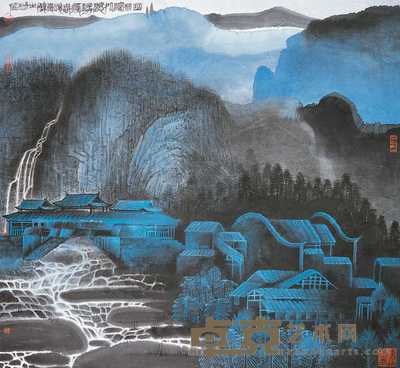 杨挺 幽林深处听潺 立轴 89×96.5cm